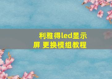 利雅得led显示屏 更换模组教程